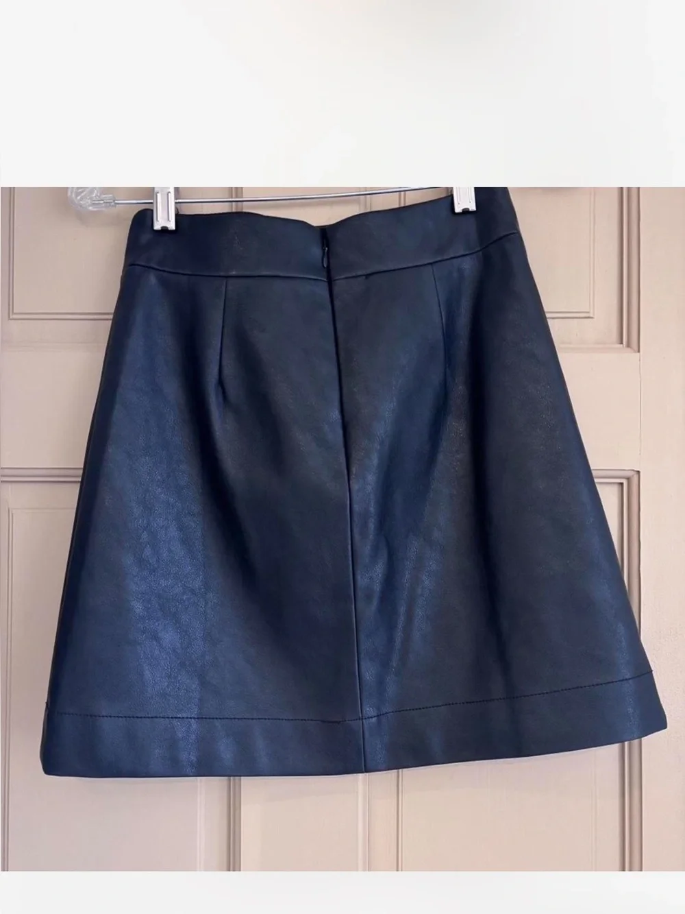J. Crew Black Faux Leather A-Line Mini Skirt